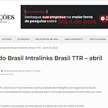 Relatrio Mensal do Brasil Intralinks Brasil TTR  abril de 2022